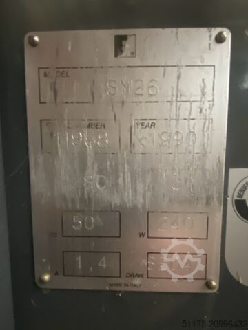 Siat SM26 Boven- en ondersealer compleet met aan- en afvoerrollen. Siat SM26