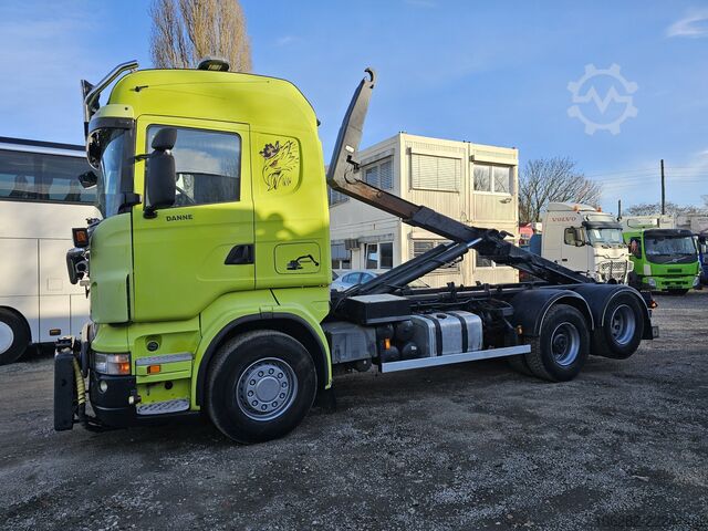 Camión portacontenedores de gancho SCANIA R500 LB6X2HHZ, RETARDER Blatt/Blatt 3xPi