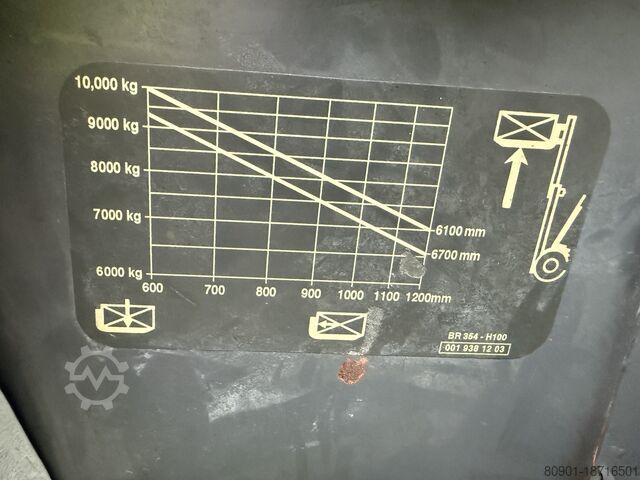 Linde H100 D heftruck 10t diesel 7623 uur 2,2m vorken Linde H100 D