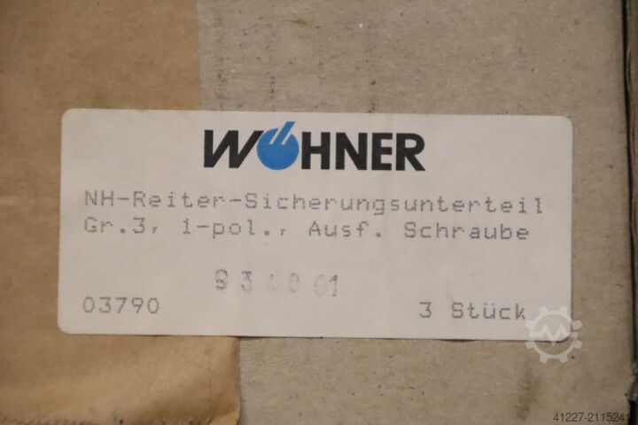 Biztosíték alsó rész, 3 darab wöhner NH 3  630 A