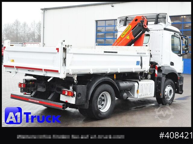 Three-sided tipper truck MERCEDES-BENZ Arocs 1827, Kipper + Kran,Palfinger, Funk,