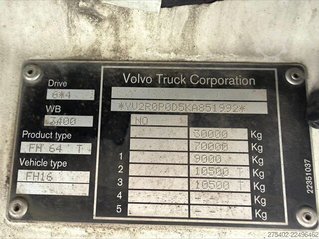 MTS standard Volvo FH 16.750 6X4T/ FULL AIR/ RETARDER/ LIFTING AXLE