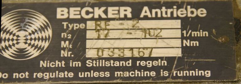 Motor reductor ajustable 0,75 kW 17-102 rpm Becker RF-2