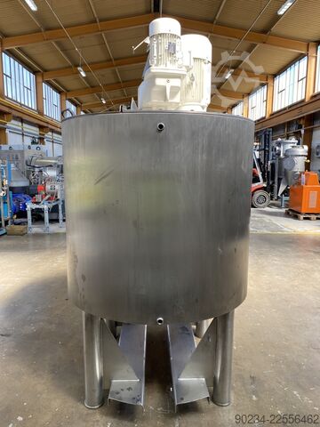 1 000 liters vertikal rostfri blandningstank med mantel. NETZSCH 1000 Litre