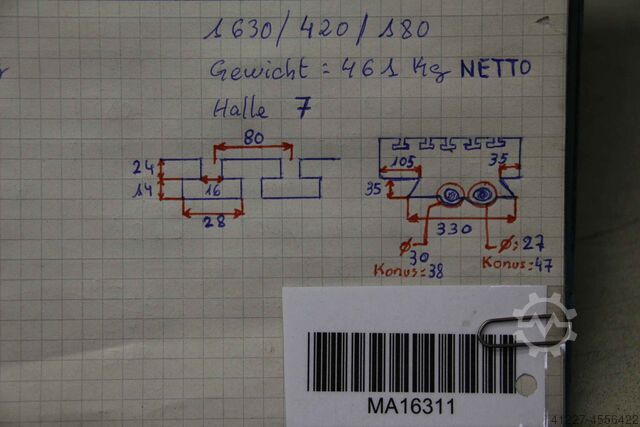 Worktop Guss 1630/420/H180 mm