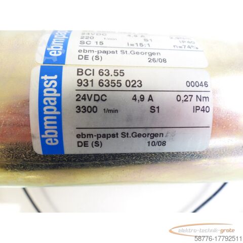 Ebmpapst-motor ebmpapst Ebmpapst BCI 63.55 SK 550 VDC 00002 + BCI63.55 9316355023 VDC 00046