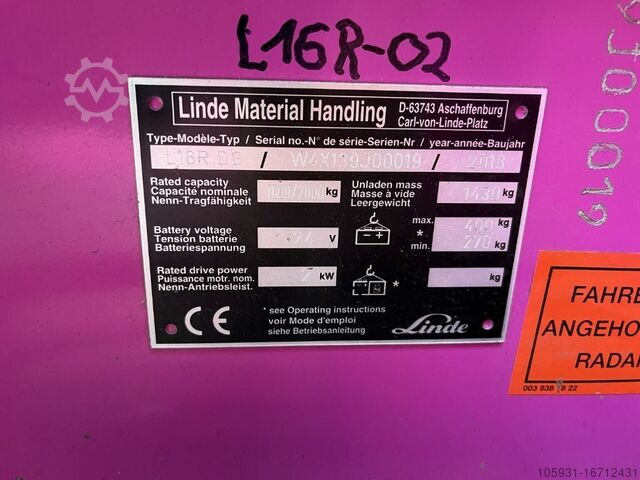 Keresztirányú ülőhely-rendező Linde L16RDG