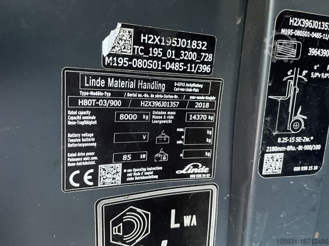 LPG viljuškari Linde H80T-03/900