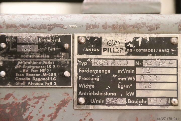 Ventilateur de pression 5,5 kW Piller R08 800