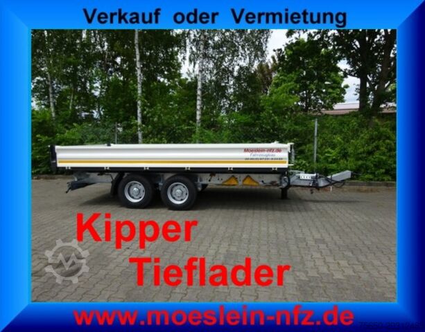 Tippsläp Möslein TTD 11 Weiß  neuer Tandem 3- Seitenkipper Tieflader-- Neufahrzeug --