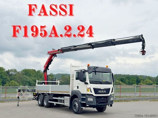 Grúa montada en camión MAN TGS 26.360* FASSI F195A.2.24 / FUNK * 6x4 * TOP