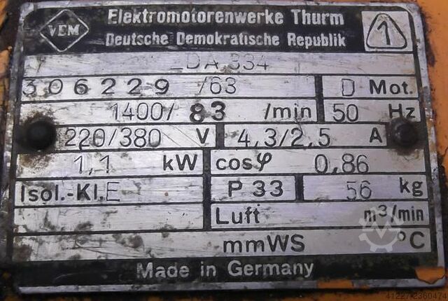 Getriebemotor 1,1 kW 83 U/min VEM unbekannt