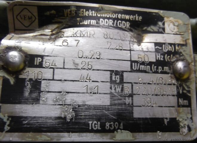 Getriebemotor 1,1 kW 25 U/min VEB ZG3KMR80G6