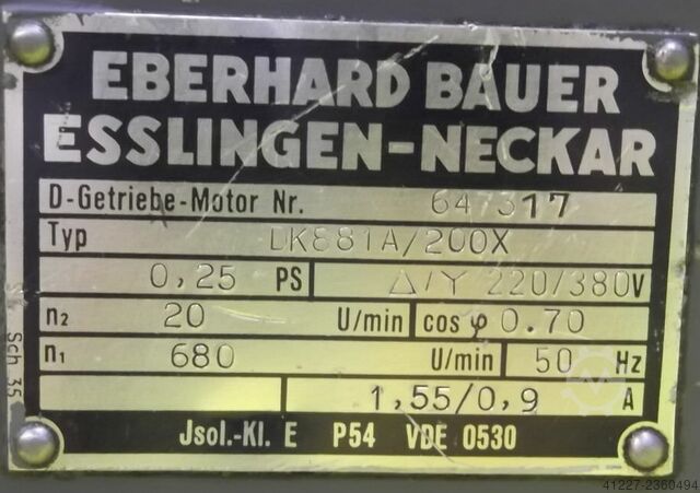 Tandwielmotor 0,18 kW 20 tpm Bauer DK881A/200X