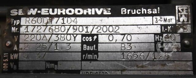 Tandwielmotor 0,37 kW 125 tpm SEW-EURODRIVE R60DT71D4