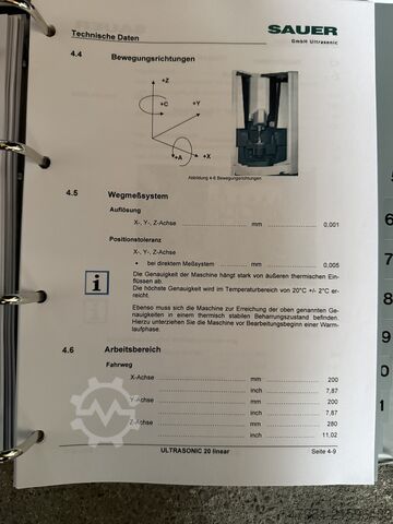 Universal-Bearbeitungszentrum DMG SAUER ULTRASONIC HSC LINEAR 20