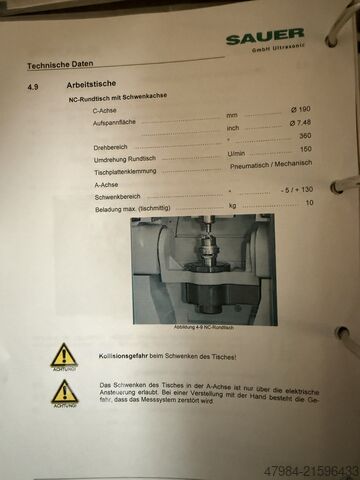 Universal-Bearbeitungszentrum DMG SAUER ULTRASONIC HSC LINEAR 20