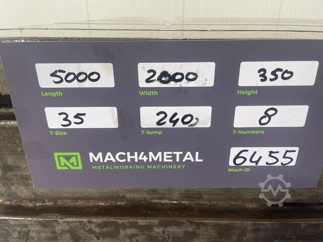 Klemplaat 5000 x 2000 x 350 mm Asquith