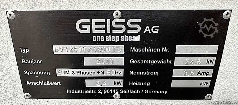 Vakuum termoformemaskine Geiss DU 2500x1400 T9