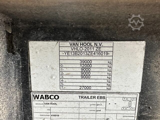  Van Hool 20FT ADR CHASSIS / galvanized / MB DISC / 2x li...