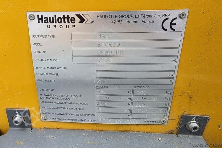 Αρθρωτή τηλεσκοπική πλατφόρμα εργασίας Haulotte STAR 10 Electric, 10m Working Height, 3m Reach, 20