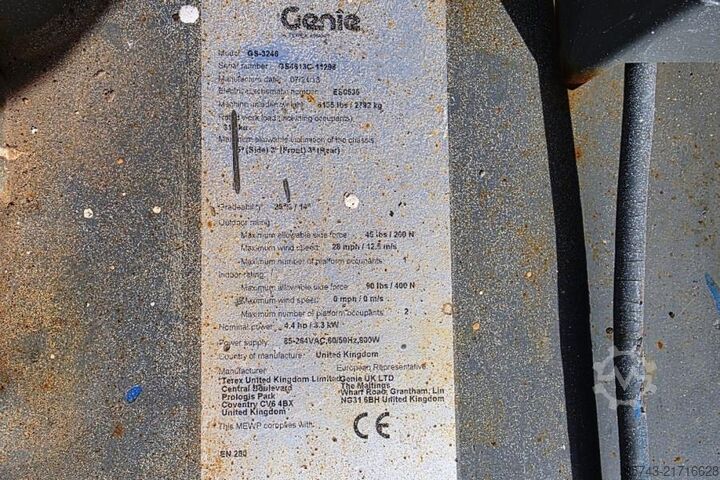 Ψαλίδι ανύψωσης Genie GS3246 Electric, Working Height 11.75 m, 318kg Cap