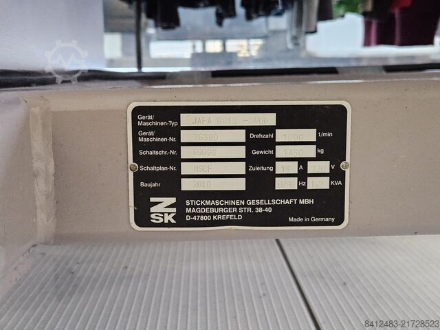 Nakış makinesi ZSK JAFA 0812-400