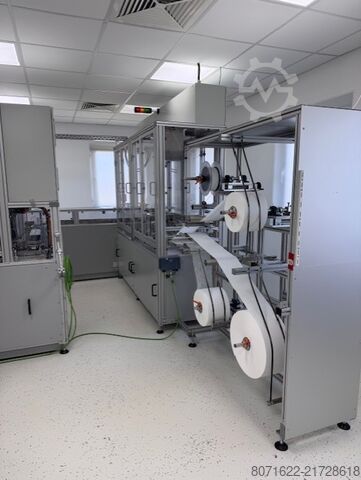 Produção de máscaras cirúrgicas descartáveis PIA Automation Amberg GmbH Montageanlage Einwegmasken