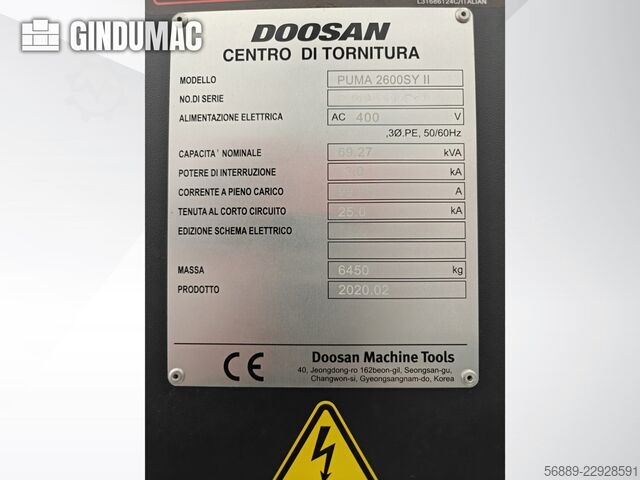 DOOSAN  PUMA 2600 SY II DOOSAN PUMA 2600 SY II