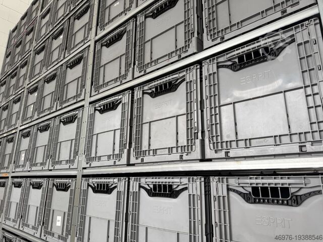 Magazzino automatico con scaffalature alte, scaffale per casse, scaffalatura a ripiani Dexion HI280 / Regallänge: 3.890 mm / 63x Klappkisten