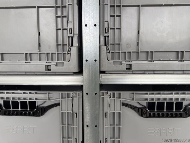 Magazzino automatico con scaffalature alte, scaffale per casse, scaffalatura a ripiani Dexion HI280 / Regallänge: 3.890 mm / 63x Klappkisten