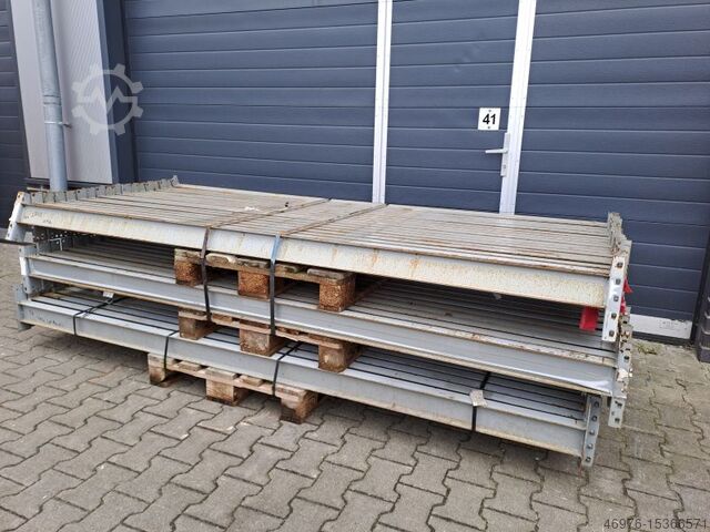 Pallet rack traverse high-bay warehouse SSI Schäfer PR 350 / INP: 100 x 50 mm /  Lichte Weite: 2.700 mm / 5 Haken / grau