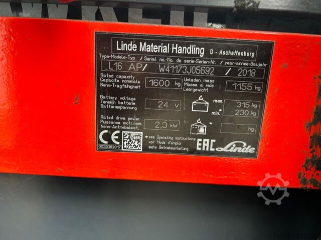 Yaya istifleyici Linde L16 AP-I