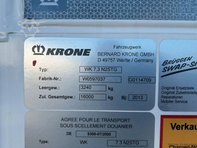 Ρυμουλκούμενο με εναλλάξιμο αμάξωμα KRONE Heck hohe Portaltüren