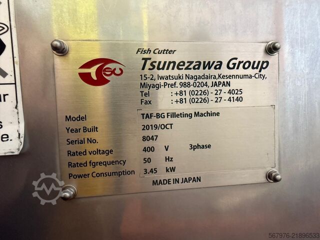 Machine de transformation du poisson Tsunezawa Group TAF-BG Filleting Machine