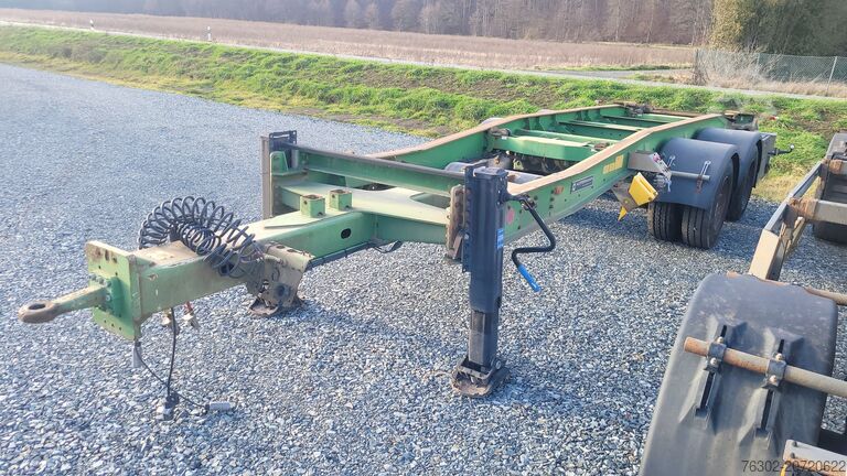 Roll-off trailer Hüffermann HTS 18.77 Tandem Abrollanhänger Scheiben