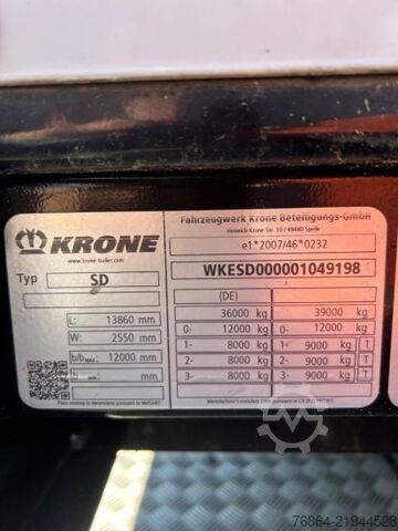 Semi-remorque bâchée KRONE SD PROFI LINER, LIFTACHSE, BPW-ACHSE, PALETTENKASTEN, EDSCHA-VERDECK