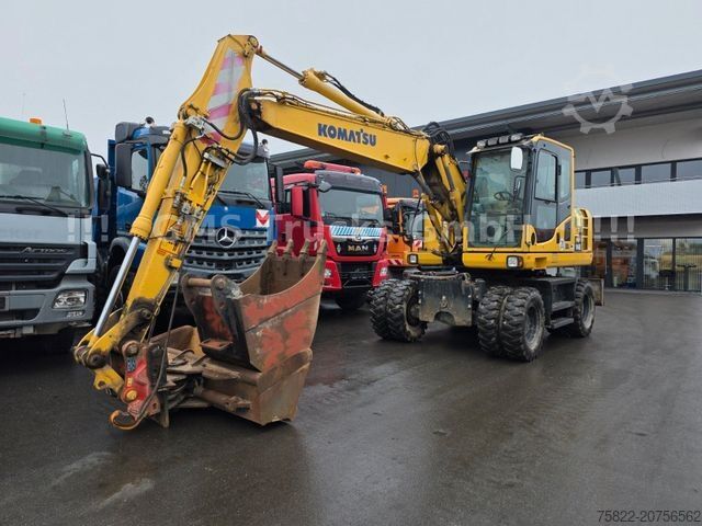 Mobile excavator KOMATSU PW 148 / NUR 5400h / Lehnhoff MS 10 / 2 Löffel