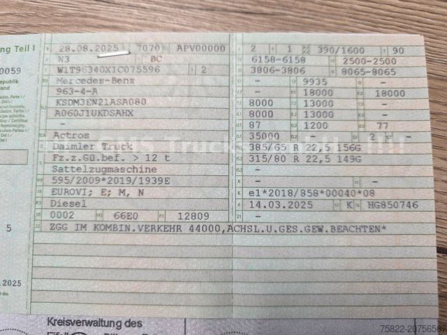 Standard tractor unit MERCEDES-BENZ Actros 1853 / Öl Retarder / Alcoa Alu