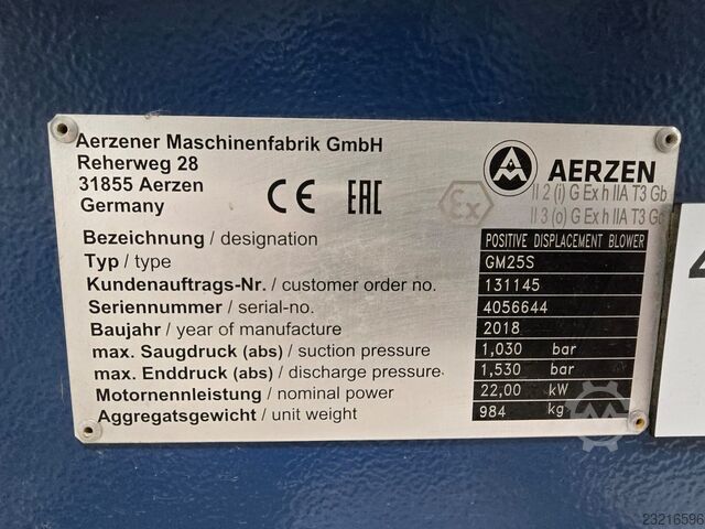 ATEX-gasblæser AERZEN GM 25 Aerzen GM 25 S ATEX