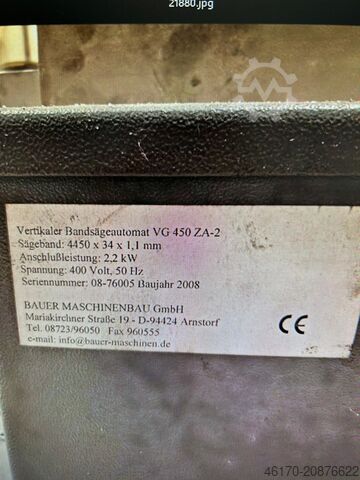 Sierra de cinta BAUER VG 450 ZA-2