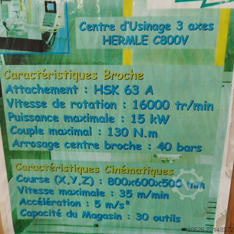 Vertikální obráběcí centrum HERMLE C 800 V