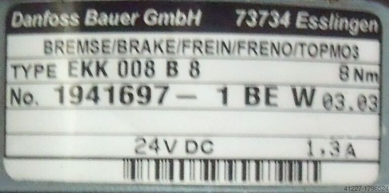 Aandrijfmotor 1,1 kW 54 omw/min BAUER BG40-37