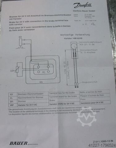 Aandrijfmotor 1,1 kW 54 omw/min BAUER BG40-37