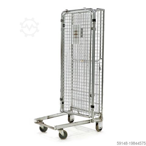 Gebruikte Anti-diefstal rolcontainer a-frame nestbaar - L:900 x B:730 x H:1900mm - Grijs Kruizinga 98-5283GB