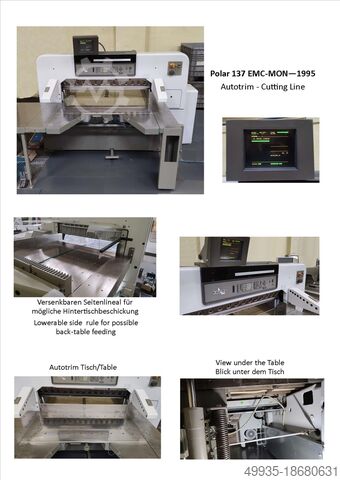 Paper cutting machine Polar Mohr 137EMC-MON-AT Cutting Line-REFURBISHED