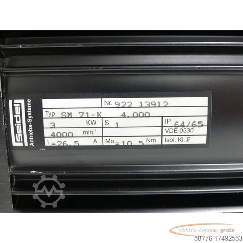 Besturingsunit Seidel SM 71-K 4000 Servomotor SN:92213912 ohne Drehgeber