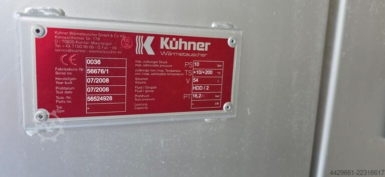 Chiller, koelinstallatie, warmtewisselaar. Wymiennik ciepła chłodnica Kuchner HDD2