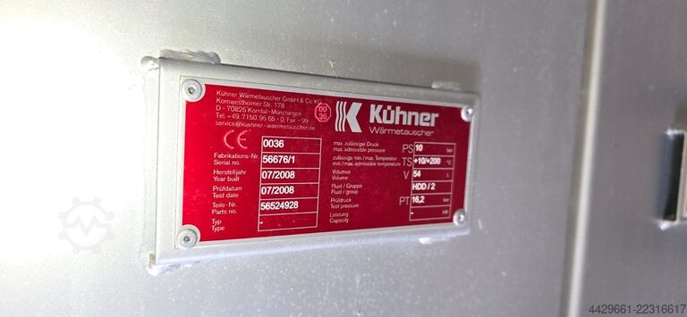 Chiller, koelinstallatie, warmtewisselaar. Wymiennik ciepła chłodnica Kuchner HDD2