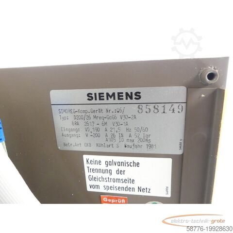 Componenta Siemens 6RA2617-6MV30-1A Komplettgerät SN:858149 - ! -